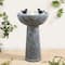 Glitzhome® 27.5" LED Birdbath Outdoor Fountain with Birds